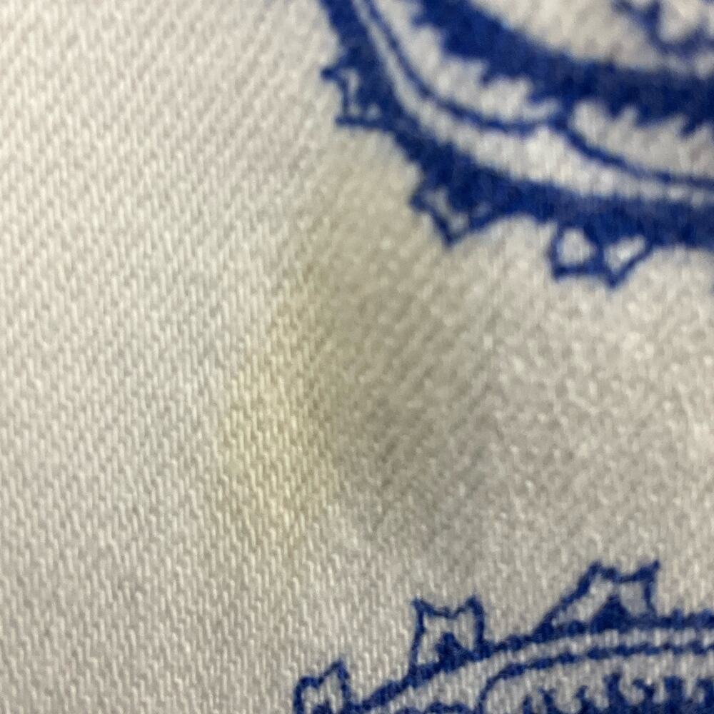 CHICOS Platinum Mykonos Scarf Crop Jeans Paisley Print Blue White sz 1 8 10 - Picture 7 of 12
